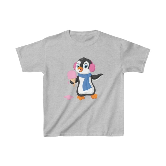 Penguin Eating Ice Cream - Kids Heavy Cotton™ Tee