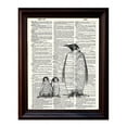 thumbnail image 1 of Penguin Family Black and White - Dictionary Art Print Printed On Authentic Vintage Dictionary Book Page - 8 x 10.5, 1 of 3