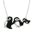 thumbnail image 1 of Penguin Family Pendant Necklace Rhinestone Crystal Rhodium High Polished J0318, 1 of 3