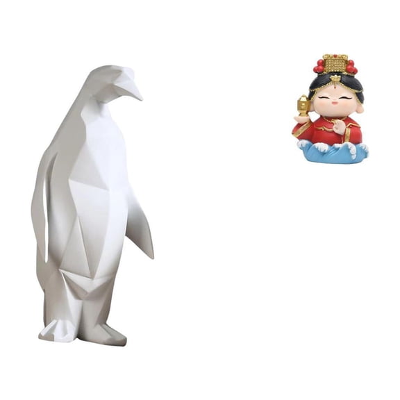 Penguin Figurine Animal Ornament Resin Crafted Uniqueness Living Room Office Housewarming Decor for Adults