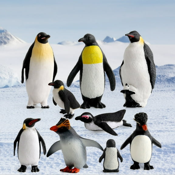 Penguin Figurine Smell-less Solid PVC Realistic Penguin Figure for Home