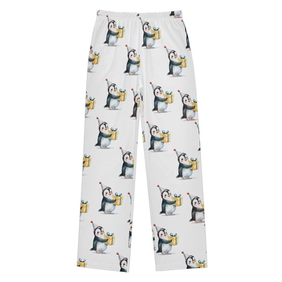 Penguin Gift Candle Christmas Pajama Pants Soft and Lightweight Elastic Waistband Christmas Pajama Pants