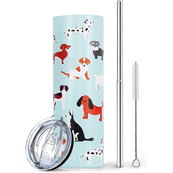 Penguin Gifts for Penguin Lovers Women Men- Cute Valentine Penguin Tumbler Straw Cup Coffee Travel Mug - Blue Metal Thermal Insulated Tumblers 20 Oz -Penguin Stuff Decor Accessories- Birthday Gifts