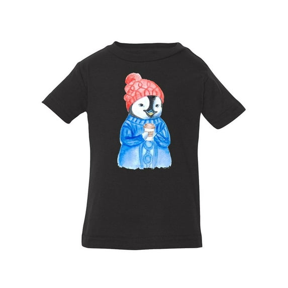 Penguin Holding Coffee T-Shirt Infant -Image by Shutterstock, 12 Months