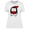 thumbnail image 1 of Penguin Holding Heart  T-Shirt Women -Image by Shutterstock, Female Large, 1 of 2
