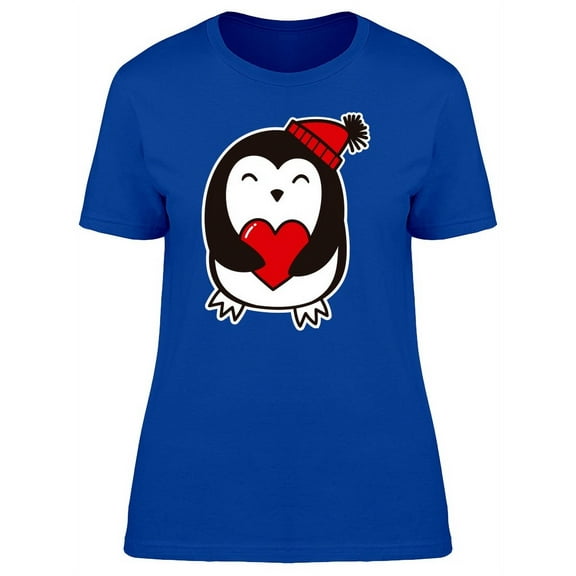 Penguin Holding Heart  T-Shirt Women -Image by Shutterstock, Female Small
