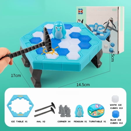 Penguin Ice Breaking Party Game for Kids Adults, Interactive Tabletop Toy with Hammer, Family Puzzle Game Birthday Gift 4-10+