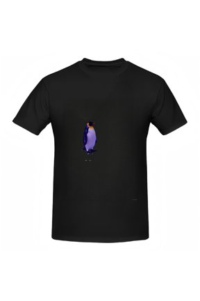 Unisex Penguin Ice Graphic Tee, Black, Short Sleeve