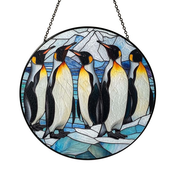 Penguin Ice Landscape Window Hanging – Glass Style Art1701