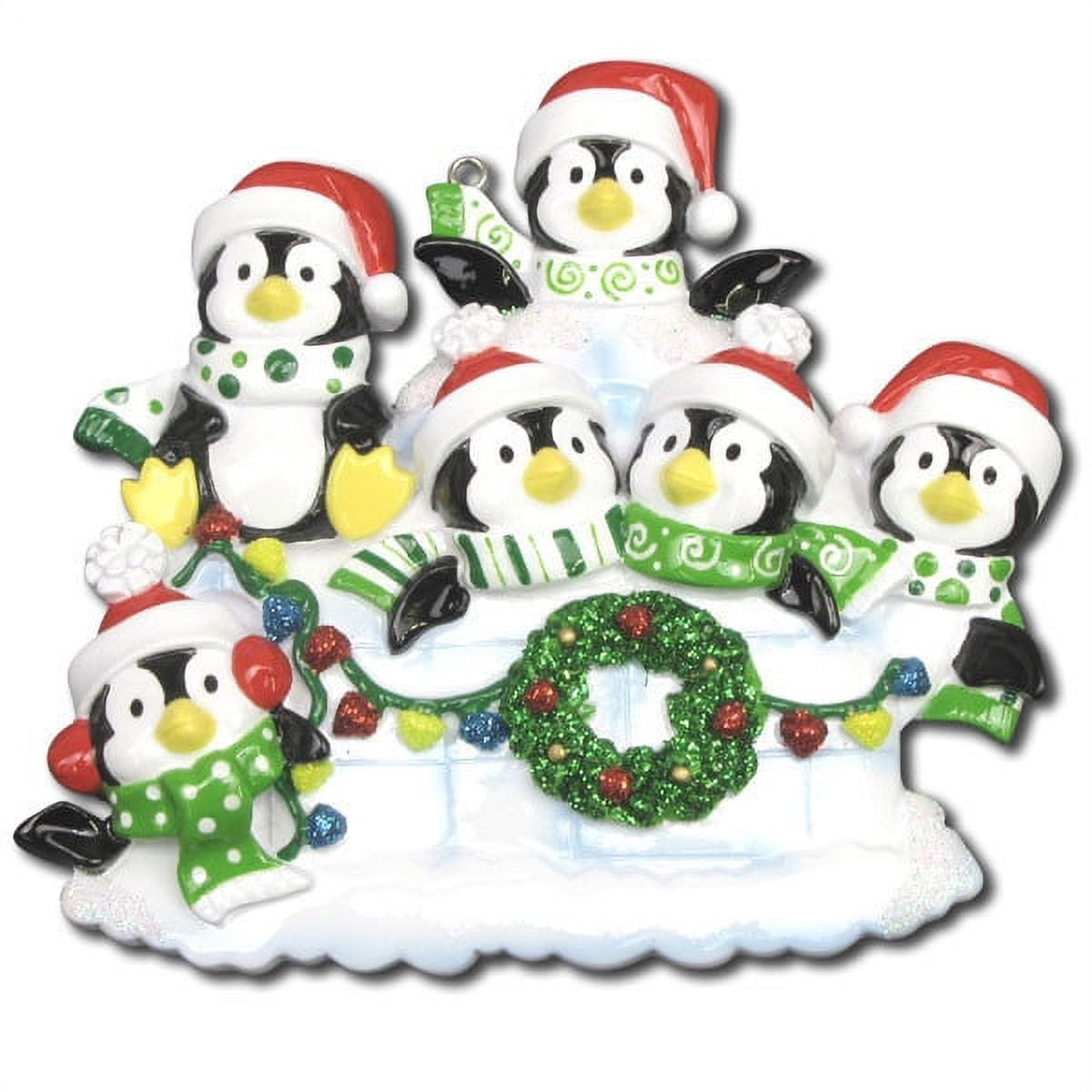 Penguin Igloo of 6 Personalized Christmas Ornament DOITYOURSELF