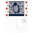 thumbnail image 1 of Penguin Knit Nordic Illiustration Pattern Basketball Postcard Set Thanks Card Mailing Side 20pcs, 1 of 3