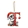 thumbnail image 1 of Penguin Letter Christmas Ornament,2D Personalized Initial Hanging Ornament for Christmas Tree,DIY Xmas Decor,Holiday Gift for Family,Friends(T), 1 of 7