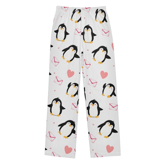 Penguin Love Pattern Pajama Pants Soft Lightweight Lounge Pants Bottoms Sleep Pants Warm Comfy