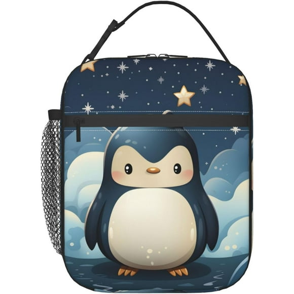 Penguin Lunch Bag Insulated Lunch Box Cooler Lunch Tote Bag Thermal Bag with Adjustable Shoulder Strap Reusable Cooler Bag For Women Men Adults Work Picnic Camping