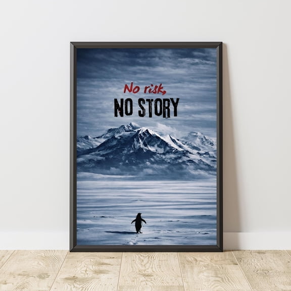 Penguin Motivation Wall Art Print, Unframed Paper Poster 8x10in