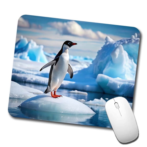 Penguin On Ice Flow Mouse Pad Low Profile Gaming Mat