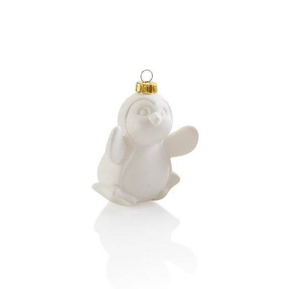 Penguin Ornament 4L x 3W Paint Your Own Pottery Ceramic Bisque, Ready To Paint, Craft Kit