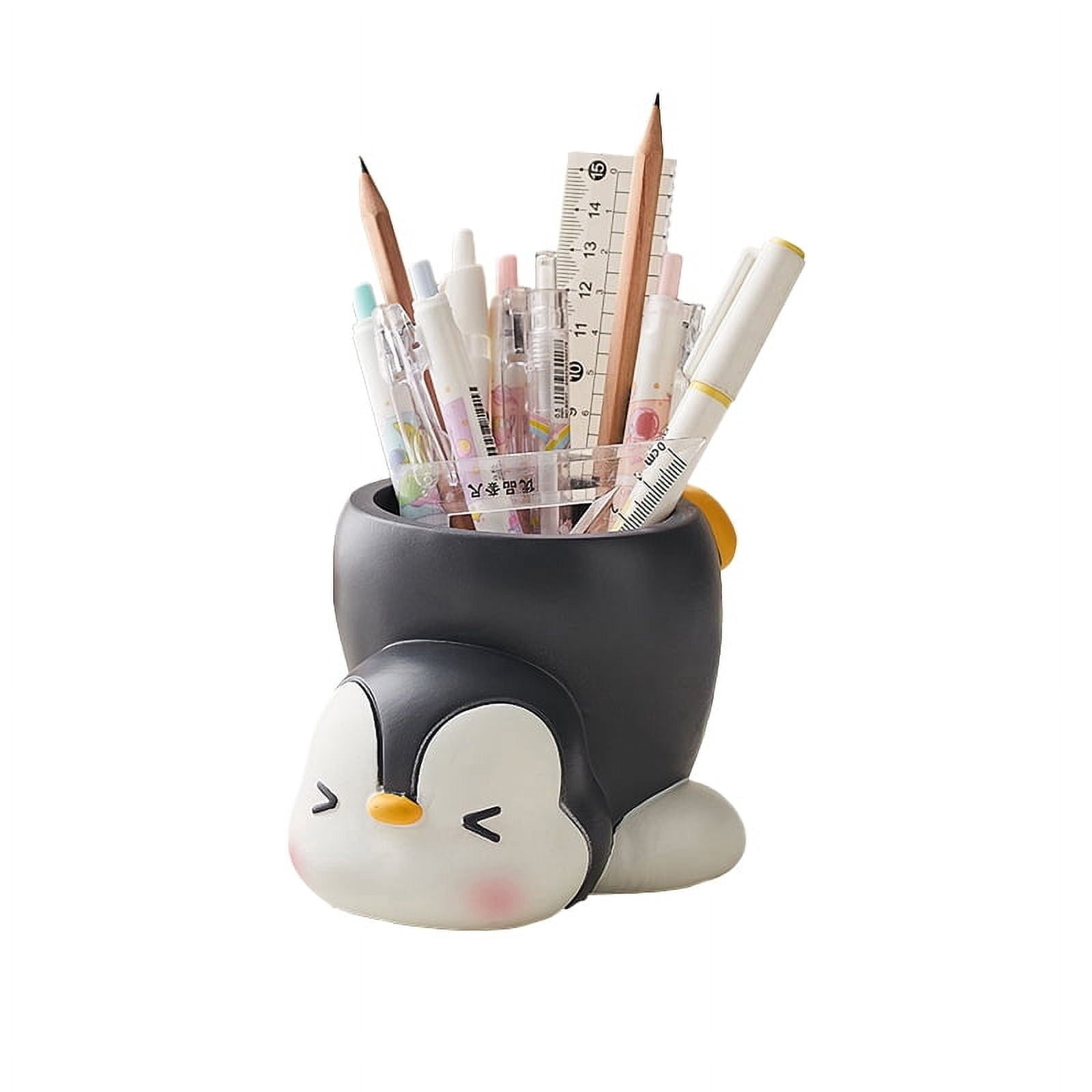 Penguin Pen Holder Pen Holder for Desk Home Office Accessories Organizer Succulent Cactus Planter Pot