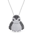 thumbnail image 1 of Penguin Pendant Necklace VVS1 Diamond 14k White Gold Finish Sterling Silver, 1 of 3