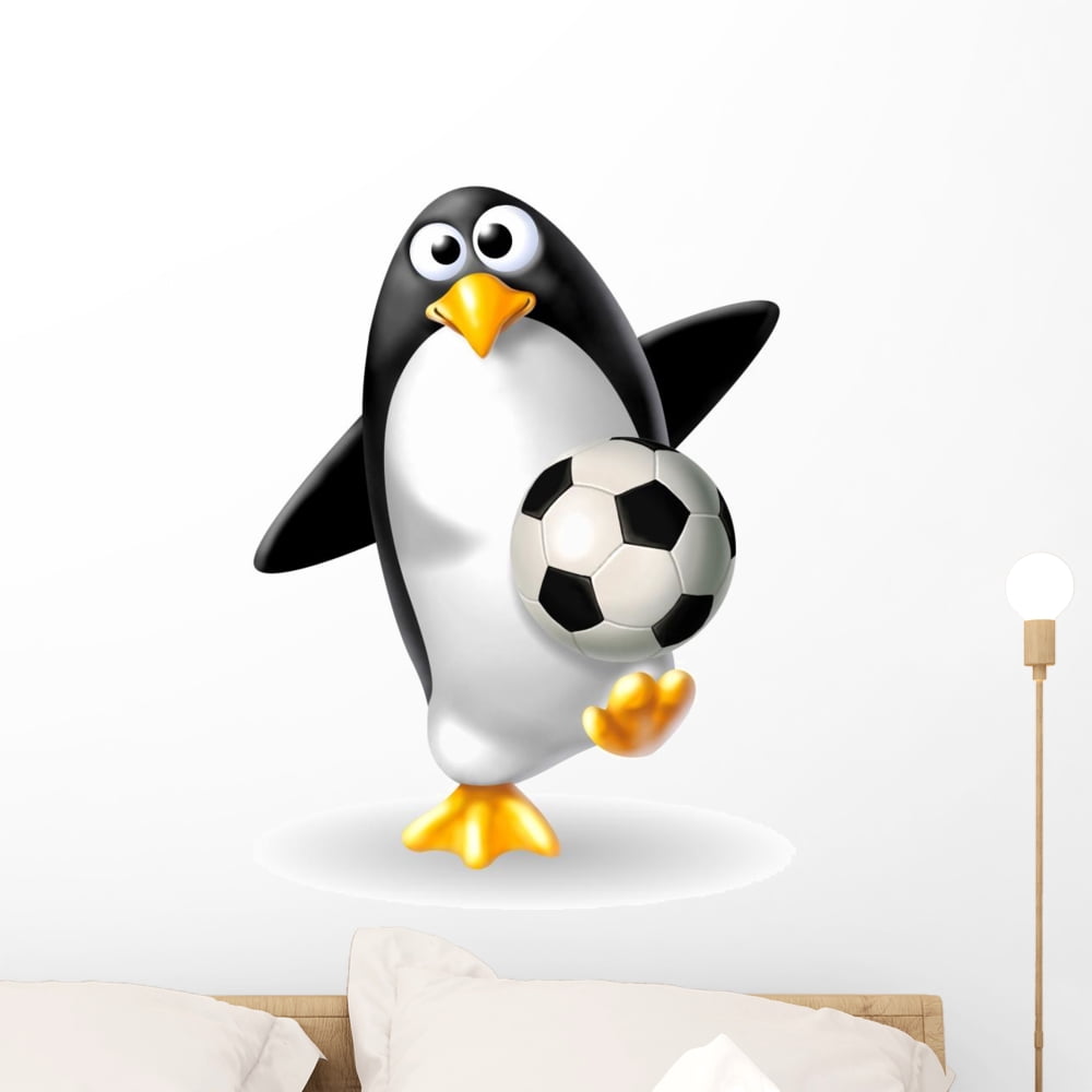 Penguin Player Wall Decal Mural by Wallmonkeys Vinyl Peel and Stick ...