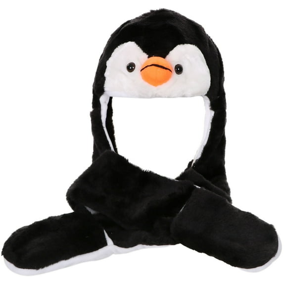 Penguin Plush Animal Winter Hat with Long Paws - Adult Size Teens Unisex