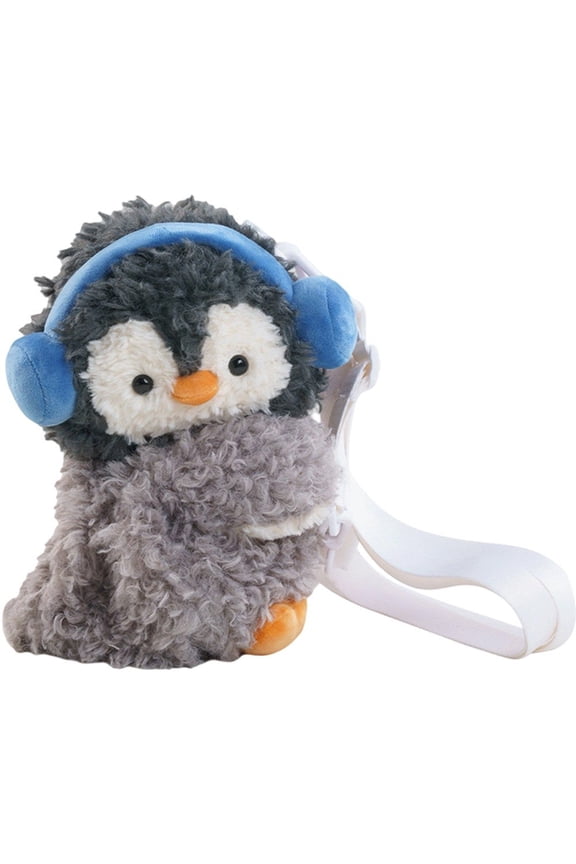 Penguin Plush Backpack Fluffy Curly Hair Animal Stuffed Doll Crossbody Cute Decor Rucksack Women Shoulder Bag