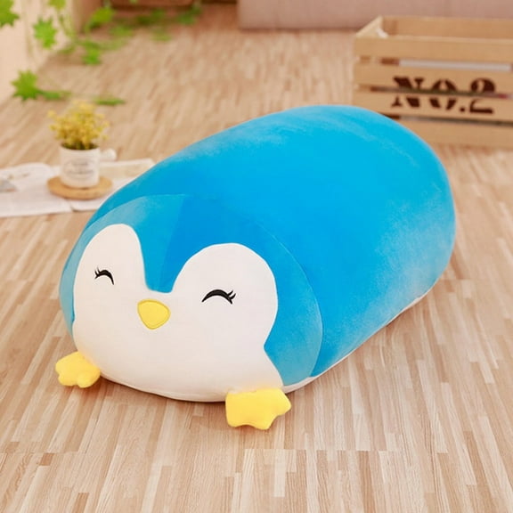 Penguin Plush Pillow - 12in Cute Stuffed Animal Hugging Pillow for Teens Anxiety Relief - Machine Washable Body Pillow for Bed/Car