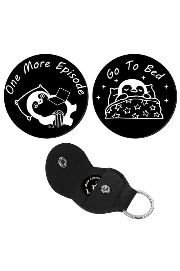 Penguin Pocket Hug Token Long Distance Relationship Keepsake Token Double Sided Pocket Token Commemorative Coin Sign with PU Keychain 1.2Inch