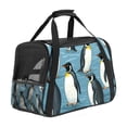 thumbnail image 1 of Penguin Premium Fabric Pet Bag - 900D Oxford Cloth with Sherpa Base, Nylon Webbing - 17x10x11.8in - Travel in Style with Your Furry Friend, 1 of 7