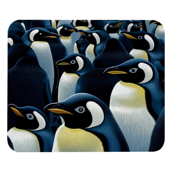 Penguin Printed Gaming Mousepad Desk Pad, Square 8.3x9.8 Inch Non-Slip Rubber Bottom Mouse Mat for Office and Gaming