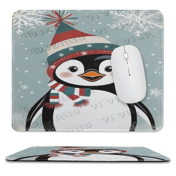 Penguin Printed Mouse Pad, 10"x12", Non-Slip Rubber Base MousePads for Home Office Laptop