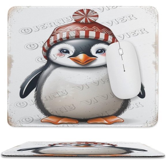 Penguin Printed Mouse Pad, 10"x12", Square Mouse Pad, Cloth with Rubberized Base, Standard