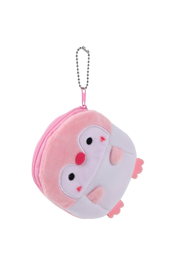 SOPOTUTU Cute Small Coin Pouch for Women and Kids Pink Plush Material