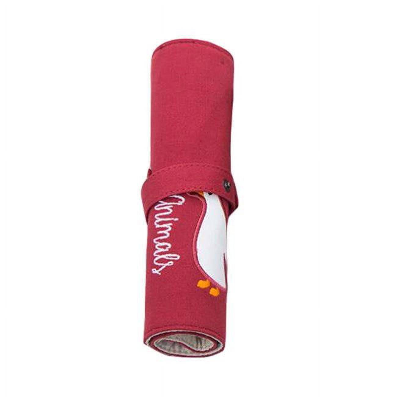 Penguin Roll up Portable Pencil Pen Case Lovely Canvas Cosmetic Pencil Pouch - Multicolor - 20 x 6 cm