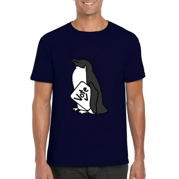 Penguin Says Vote Political Election Animal Lover Civic T-Shirt, for men & women, up to size 5XL