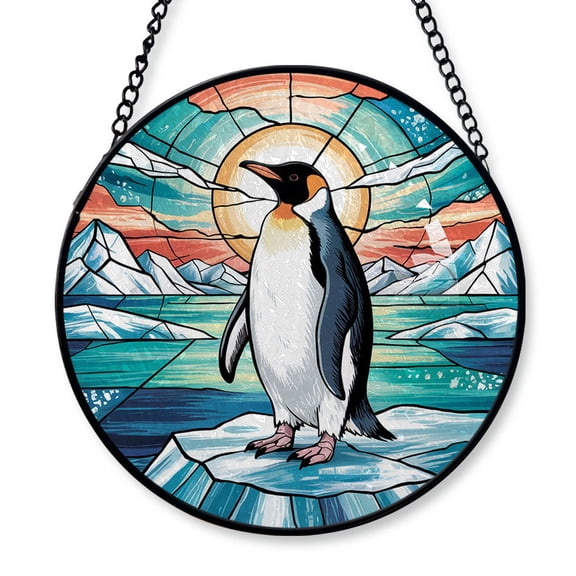Penguin with Scarf Stained Glass Suncatcher Window Hanging – Unique Window Hanging Gift for Boy, Girl, Family & Friends, Customizable Christmas Tree Decoration Christmas 2025 3Ij1W4