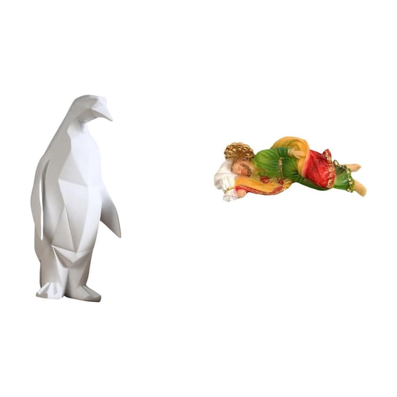 Penguin Sculpture Animal Figurine Ornament Resin Material Ideal for Bedroom Living Room Office Decor