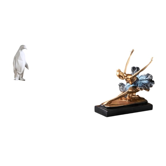Penguin Sculpture Ballet Dancer Statue Animal Ornament Resin Artisan Crafted for Restaurant Cafe Bar Office Tabletop