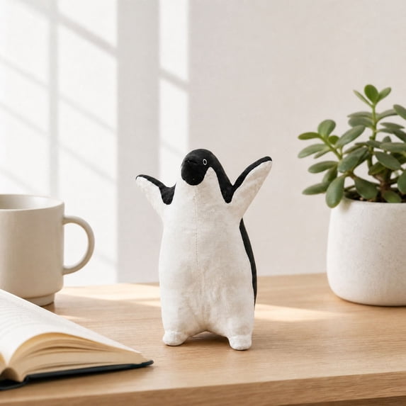Penguin Sculpture Figurine Home Decor, Handcrafted Penguin Decor for Home Desk Shelf Mantel Display, Cute Animal Statue Gift for Family Friends Collectors and Penguin Lovers #C