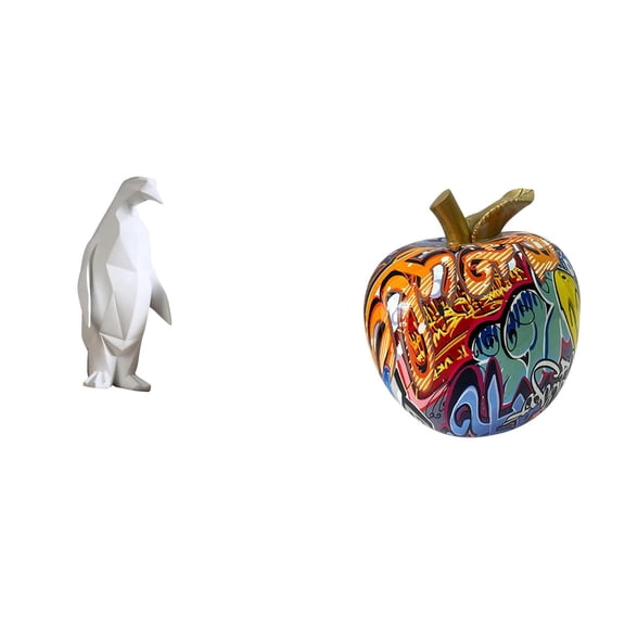 Penguin Sculpture Figurine Statue Resin Craftwork Nordic Style for Housewarming Living Room Office Decor