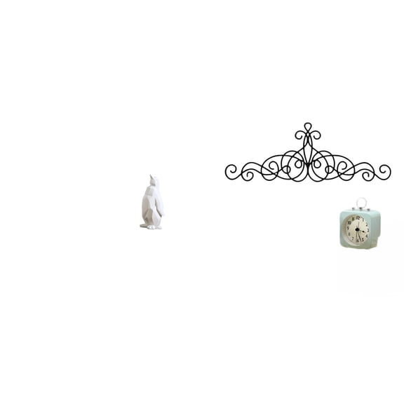 Penguin Sculpture Scroll Wall Art Figurine Ornament Resin Metal Design for Bedroom Living Room Bar Patio