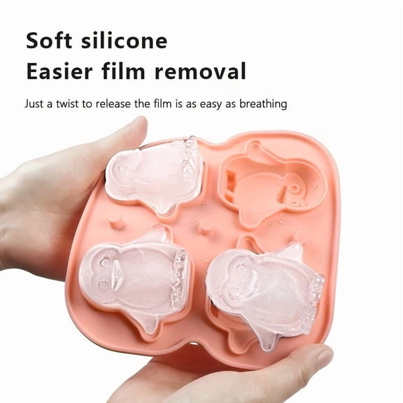 Penguin-Shaped Ice Mold - Fun Food-Grade Silicone Whiskey Ice Cube Tray for Unique Drinks