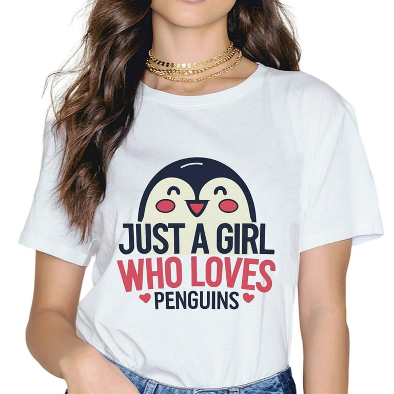 Just A Girl Who Loves Penguins Girls Penguin Gift T Shirt Just A Girl Who Loves Penguins Girls Penguin Gift T Shirt