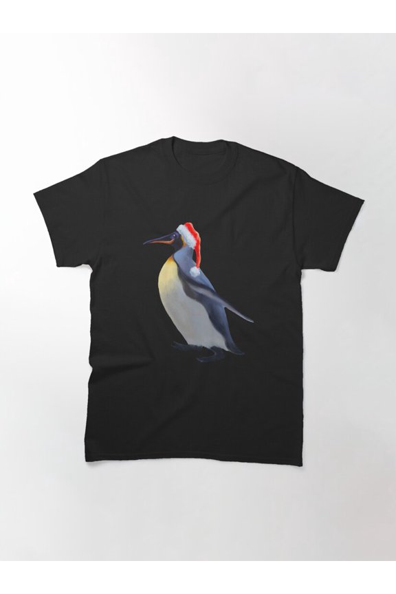 Penguin Simple Animal Design Holiday Festive Apparel Unisex T-Shirt up to Size 5XL