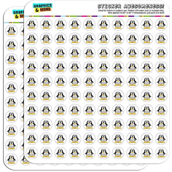 Penguin Snow Bird 200 1/2" (0.5") Planner Calendar Scrapbooking Crafting Stickers