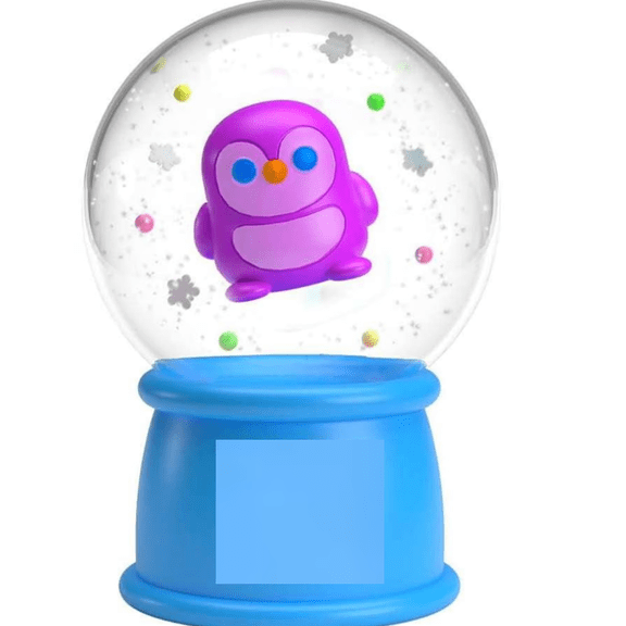 Penguin Snow Globe Fidget - Sparkly Dough-Filled Stress Ball for Desk & Office Relief