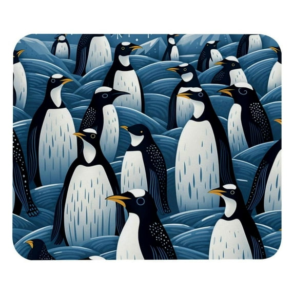 Penguin Square Desk Mat Gaming Mouse Pad, 8.3x9.8 Inch Non-Slip Rubber Bottom Printed Design - Suitable for Office and Gaming