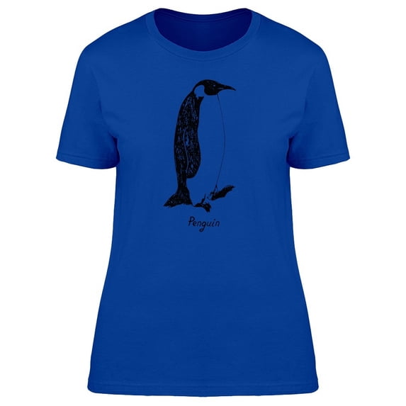 Penguin Standing In B&W Art Tee Women's -Image by Shutterstock