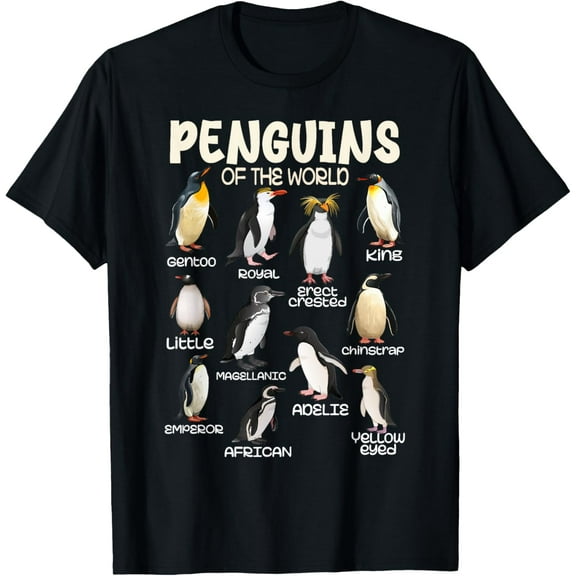 Penguin Tees Penguins Animals of the World Penguin Lovers T-Shirt100% pure cotton
