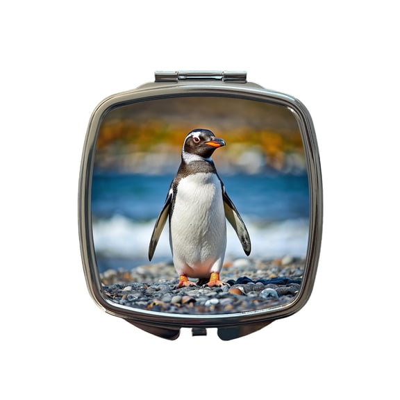 Penguin Travel Makeup Handbag Purse Small Pocket Compact Mirror